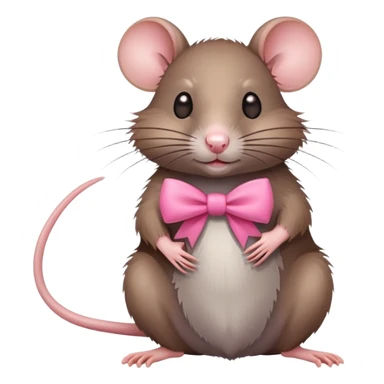 rat with a pink bow  sticker