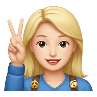 Wink face doing peace sign sticker