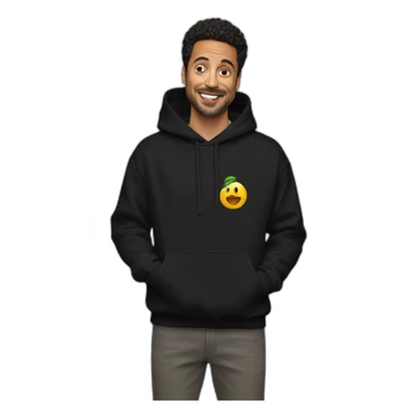 Chico moreno pensante sudadera negra  sticker