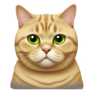 Green eyed golden British shorthair fat cat sticker