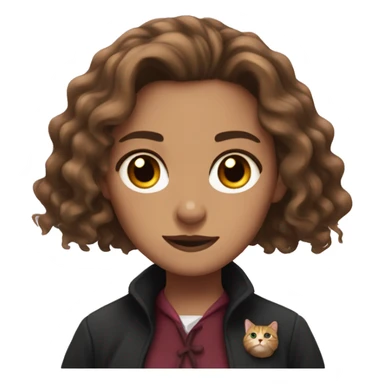 hermione granger with a cat face sticker