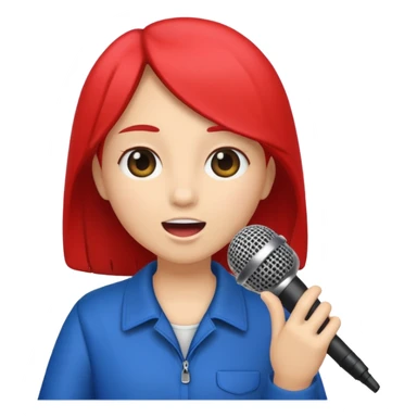 A girl singing with mic sticker