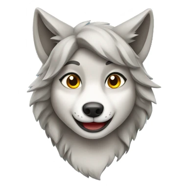 Happy female wolf sticker