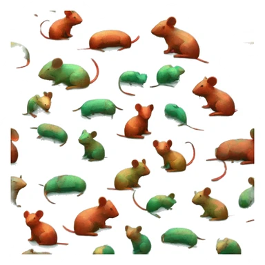 Black red gold green cyan rusty grunge effect scratched patina rat mouse puppy scorpion tail stinger pixel 3d render low poly sticker