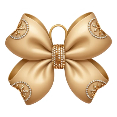 cute beige bow with sparkles and rounded loops sticker
