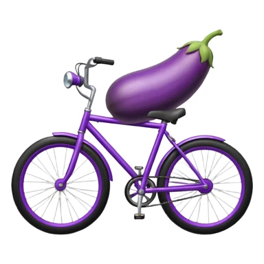 An eggplant on a bike sticker