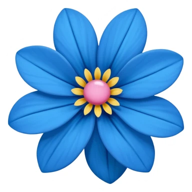 Um emoji da flor rosa vermelha tradicional só que com coloração azul sticker