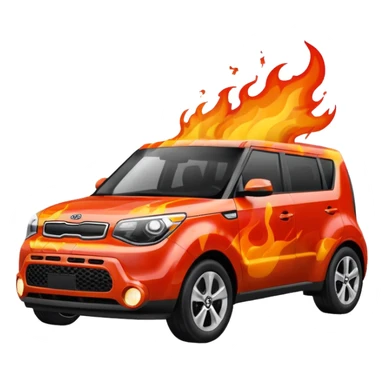 kia soul on fire sticker