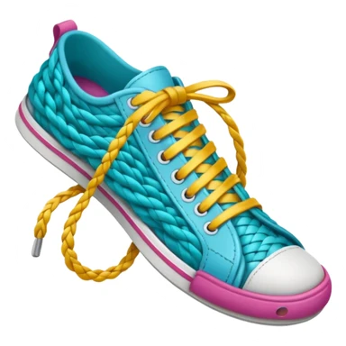 make an emoji of rolled up shoe laces sticker