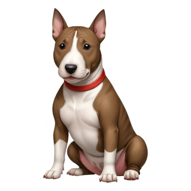 brindle english bull terrier sitting down sticker