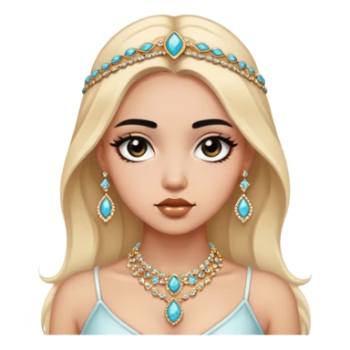 captivating girl with jewelry black eyes sticker