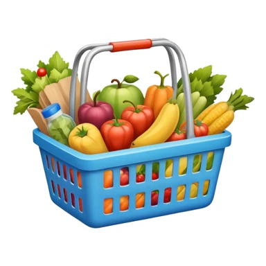 
shopping basket with groceries sticker