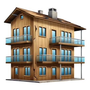 cheap poor house in between luxury apartament buildings sticker