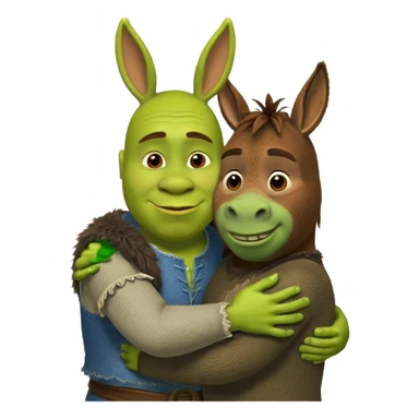 shreck hugging donkey sticker