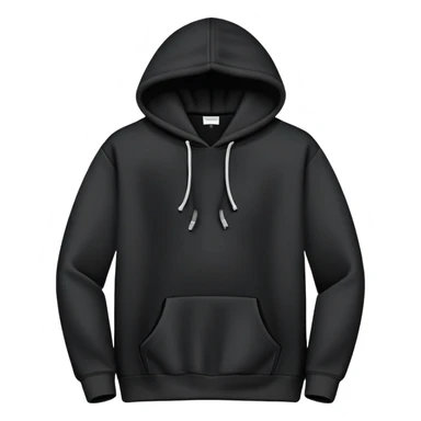 blank black hoodie with no model wearing it with a relax fit sticker