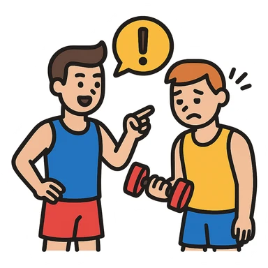One sportsman encourages the other one, to do a workout and stop being lazy
 sticker