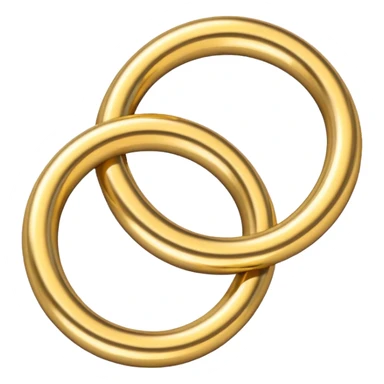 two gold rings entwined sticker