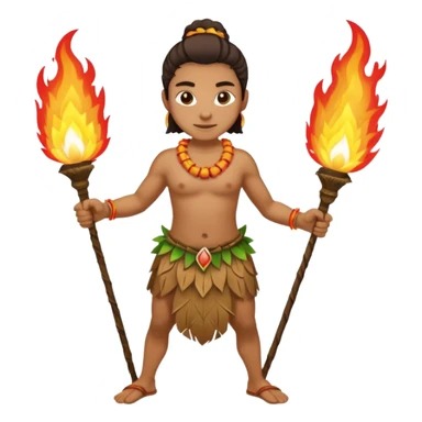 hawaiian fire dancer sticker