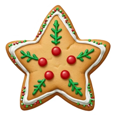 christmas ginger star cookie sticker