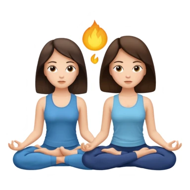 two brunetts meditating and breathing sticker