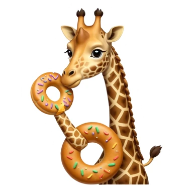 giraffe holding bagel sticker