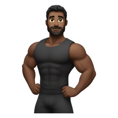 Homme noir musclé qui fait la pose d’apollon sticker