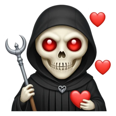 cute reaper with heart eyes sticker