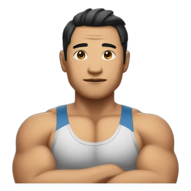 Asian CrossFiter crosses his arms sticker