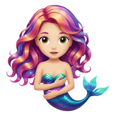 Iridescent mermaid hair sticker