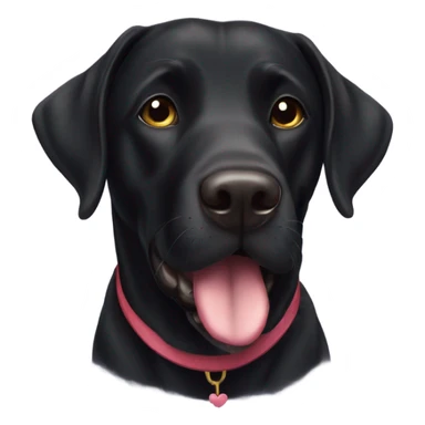 Black labrador with heart eyes sticker