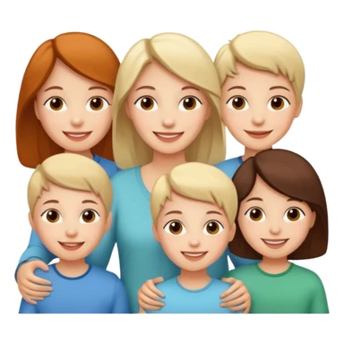 woman with 5 children sticker