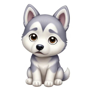sad husky puppy sticker