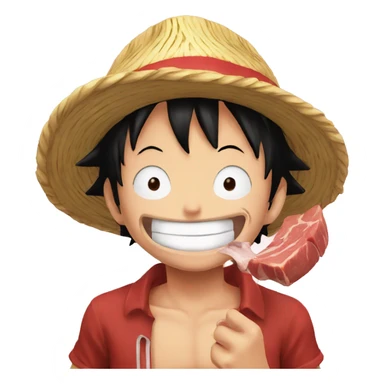 Luffy eat meat sticker