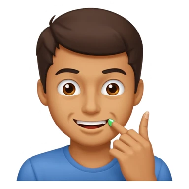 zesty guy biting nail while smirking sticker