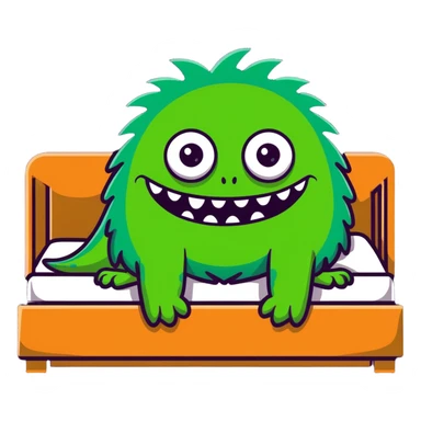 Scarey monster under a bed sticker
