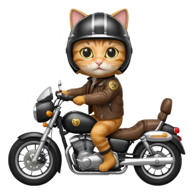 cat riding motorcycle sticker