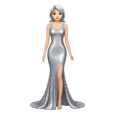 sparkly long body dress sticker