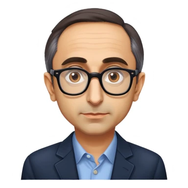 portrait of Eric Zemmour, with glasses sticker