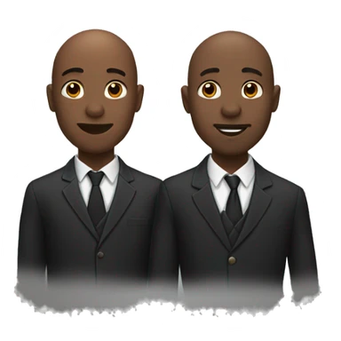 Two black men in love. One bald. One with curly hair.  sticker