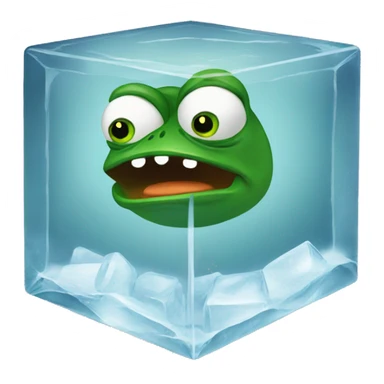 pepe the frog inside an icecube sticker