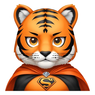 tiger face with superhero cape for Twitch emote sticker