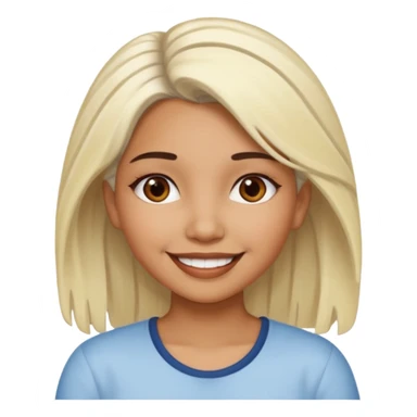 latina girl with bleached hair and brown hair sticker