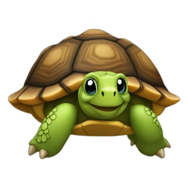 Une tortue en bois sticker