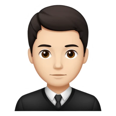 generate a emoji of man saying hii with normal skintone with some nice hair style with black-brown colour hair sticker