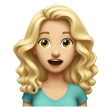A surprised blonde girl  sticker