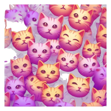 A neon cat with a thousand narutos around him sticker