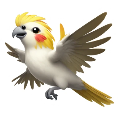 cockatiel bird flying sticker