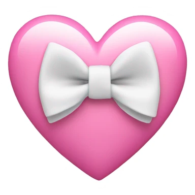 Pink heart with white bow tie sticker