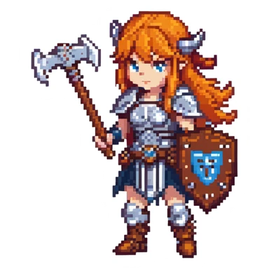 valkyrie warrior from Clash Royale with orange hair and battle axe sticker