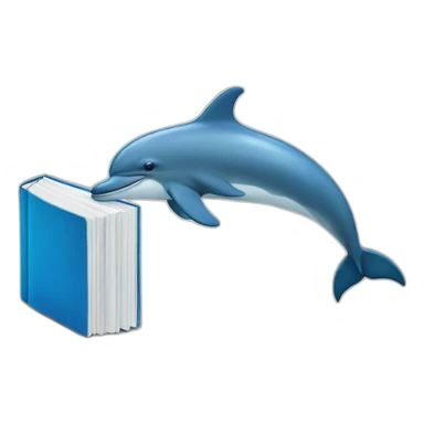 blue book with a dolphin on it sticker